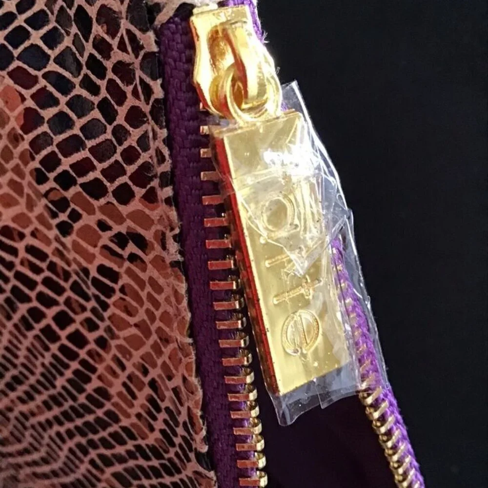 tarte Snake Skin outer with Purple lining Cosmetic / Makeup Bag - BRAND NEW